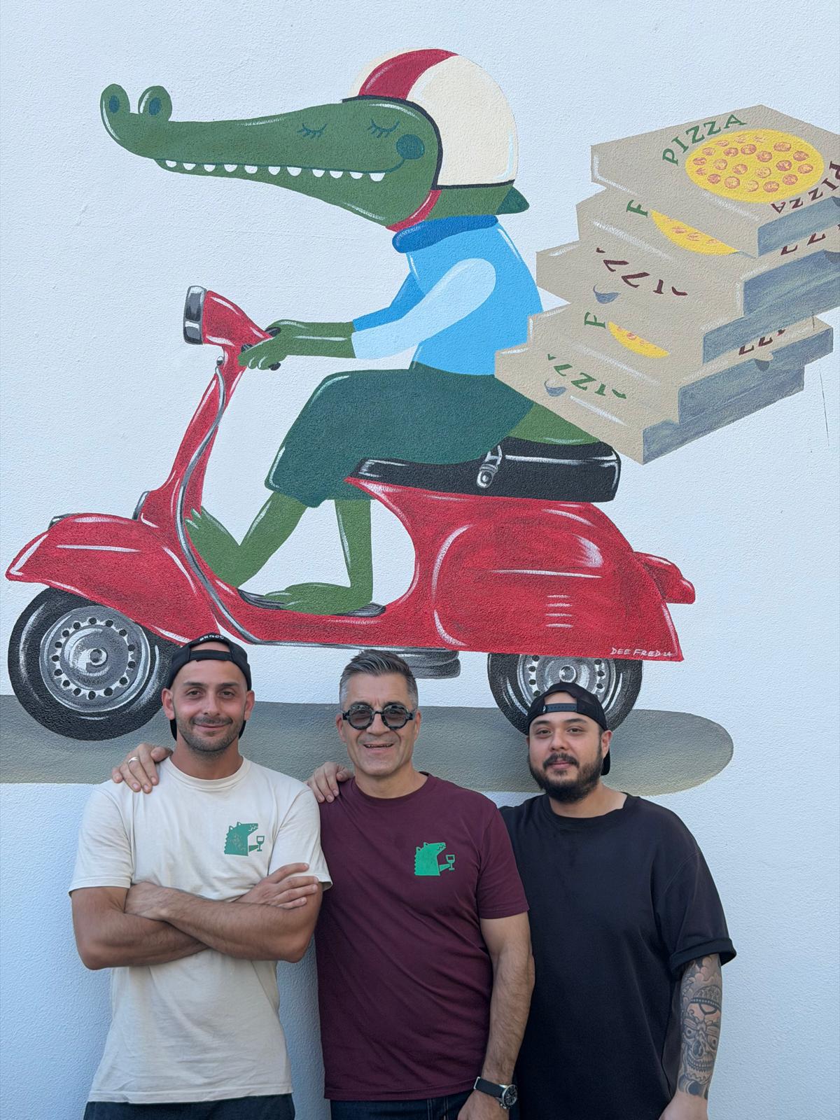 The founders and kitchen team of Coccodrillo Pizza e Vino